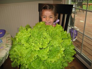 Anya with lettuce